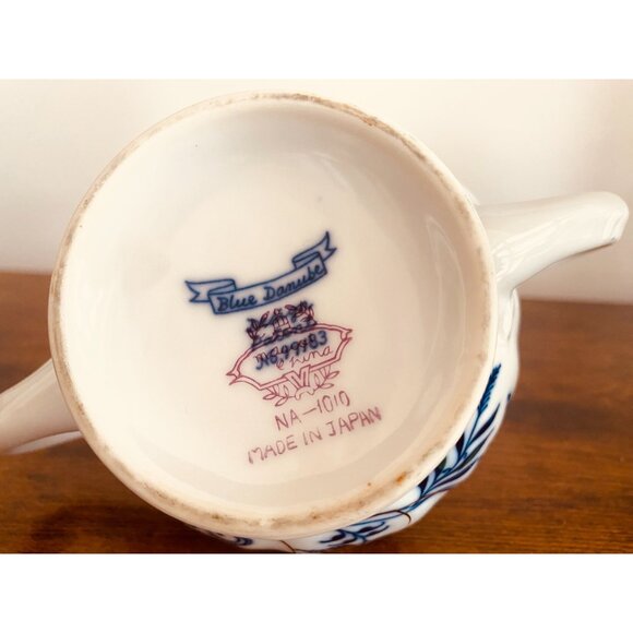 Blue Danube Mascot Japan Creamer and Sugar Bowl with Lid NA-1010 VG Condition - Picture 6 of 13